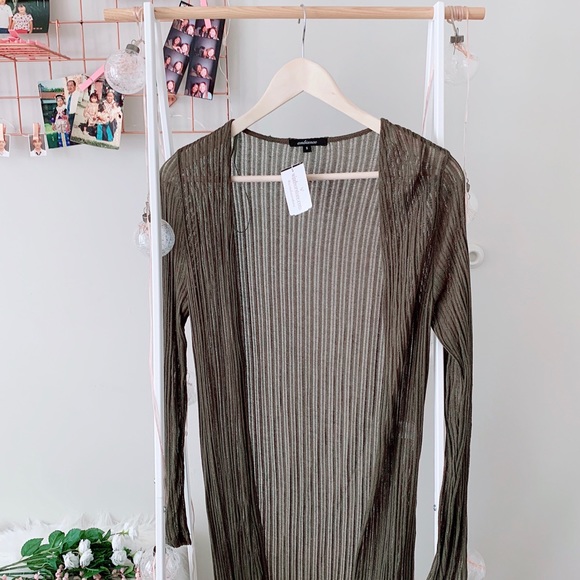 Windsor Tops - Long Camo Green Cardigan